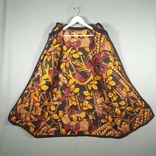 Vintage Loewe Coat Womens Extra Large Black Hooded Floral Wool Long Sleeve