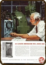 1951 OTIS ELEVATOR Company Engineer Vintage-Look DECORATIVE REPLICA METAL SIGN