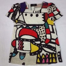 McQ ALEXANDER McQUEEN Blouse Dress Shirt Top Tank Pop Art Colorful Design