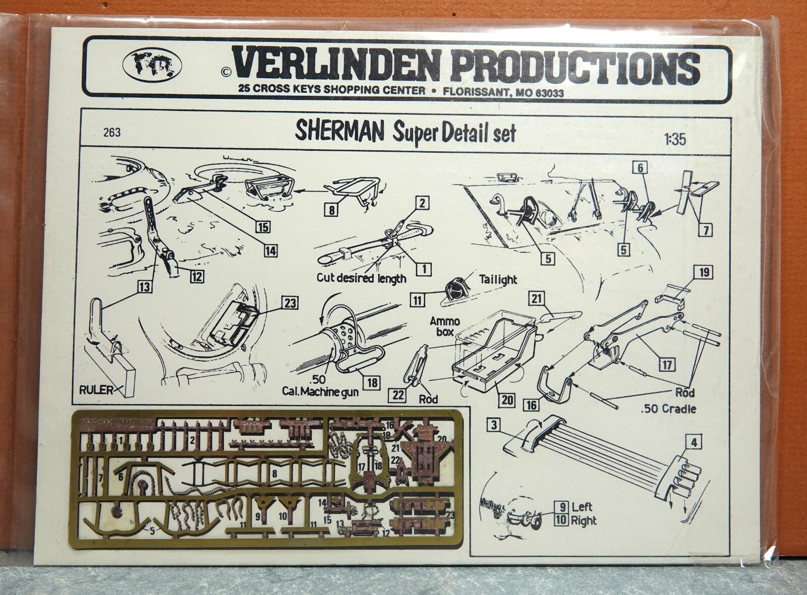 1/35 Verlinden Sherman Super Detail Brass Photo Etch Set 263  