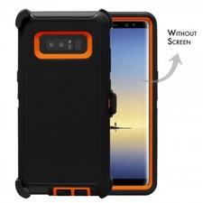 Black Orange For Samsung Galaxy Note 8 Defender Rugged Case Cover with Clip
