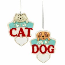 Love My Cat or Love My Dog Ornament