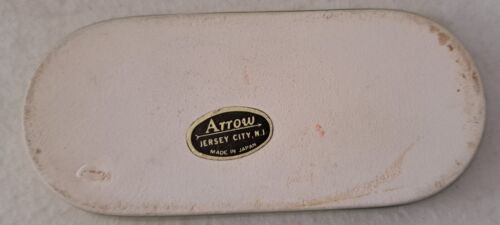 Bear Head Salt & Pepper Shakers Tray Green Arrow Jersey City NJ Vintage Japan - Picture 6 of 6