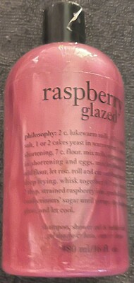 NEW PHILOSOPHY *RASPBERRY GLAZED*-3-IN-1-16 OZ BOTTLE
