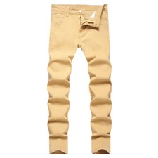 2025 Slim Men's Stretch Solid Color Pants Casual Straight Trousers Workwear Pant