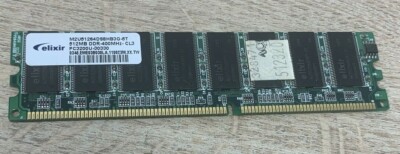 Kit 3x Barrettes RAM DDR Elixir – 512MB 400MHz CL3 PC3200U – Pour PC