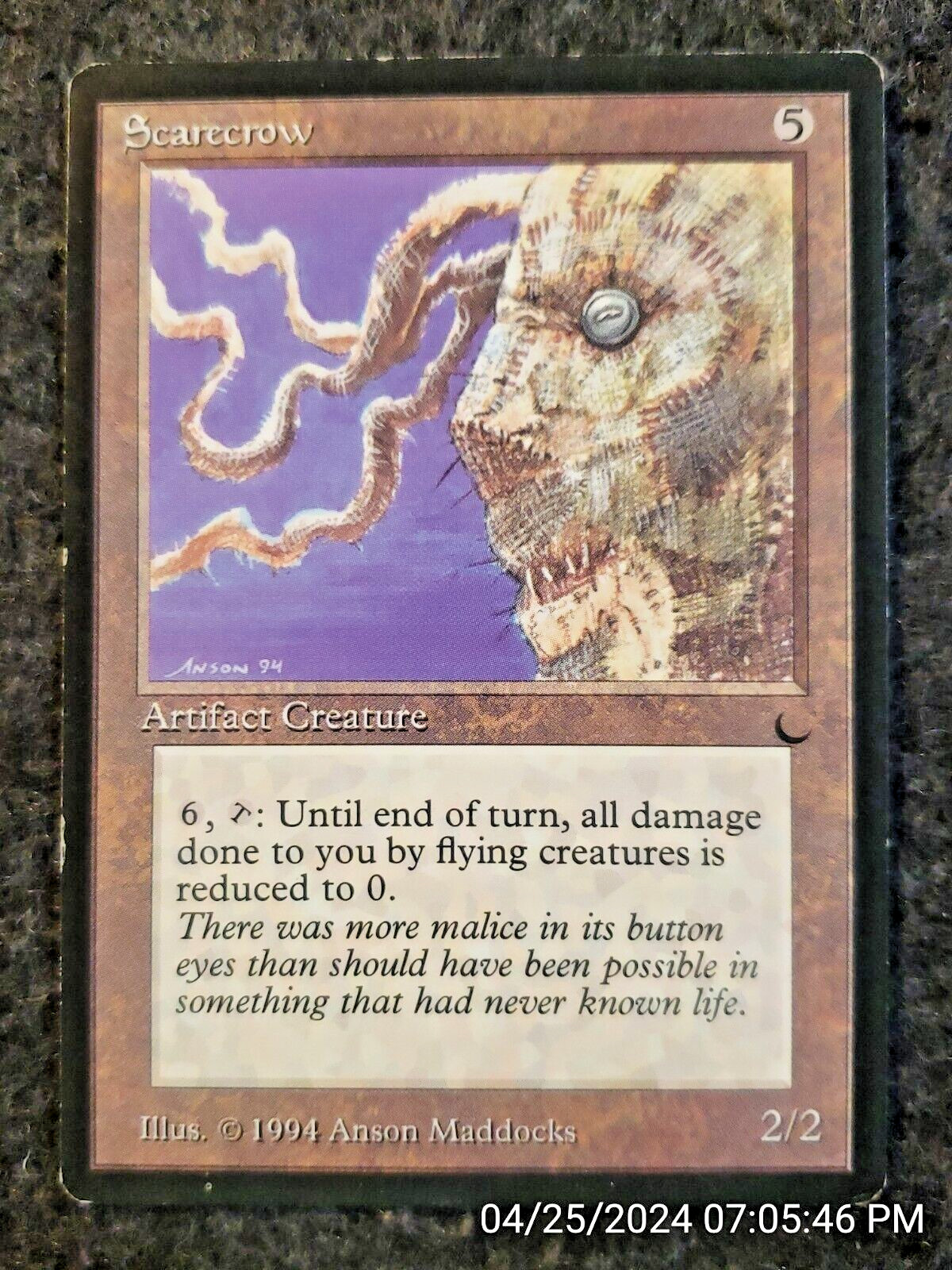 Scarecrow The Dark LP Artifact Uncommon MAGIC THE GATHERING MTG CARD (DS3D1F4)
