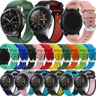 For Samsung Galaxy Watch 46mm/Gear Sport/S3/S2 Classic Silicone Band Watch Strap