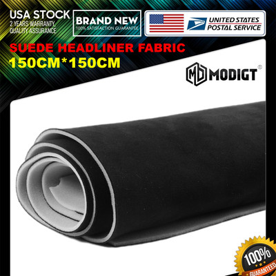 BLACK Suede Headliner Fabric Material 59''x59'' Car Interior Roof Liner Upholstery
