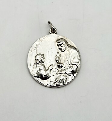 VTG Sterling Silver St. Christopher Patron Saint Travel Communion Pendant - 3.7g