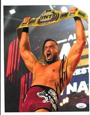 AEW WARDLOW SIGNED AEW TNT CHAMPION 8X10 PHOTO WITH JSA CARD JSA STICKER