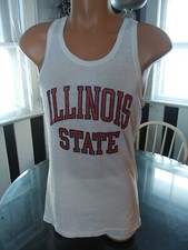 80's Men's White Tank Top Illinois State USA Made 36" Chest College