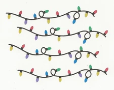 Christmas Light Die Cuts - 8 pcs. 6" long, PRINTED  Scrapbooking, (Style 2)