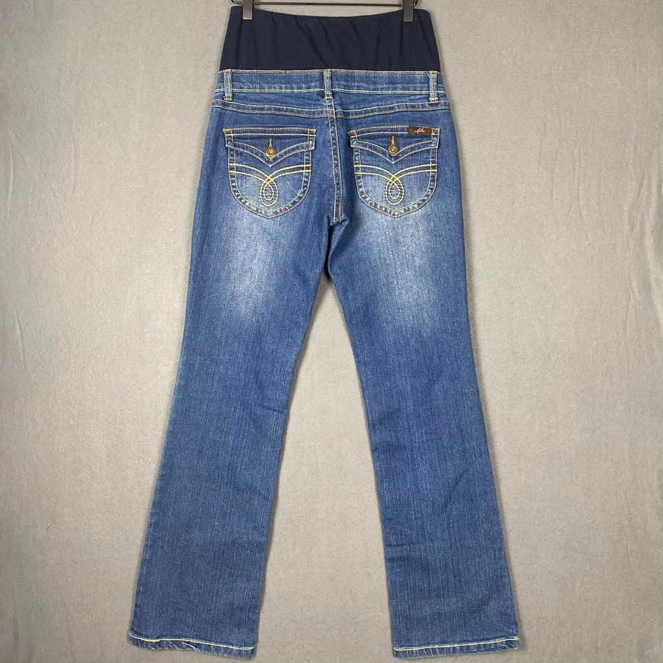 Lilac Jeans Women's Small Blue Denim Stretch Maternity Low Rise Embroidered - Image 4 of 4