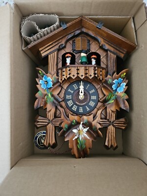 NEW ORIGINAL ENGSTLER, BLACK FOREST CUCKOO CLOCK WITH DANCERS Made In Germany 