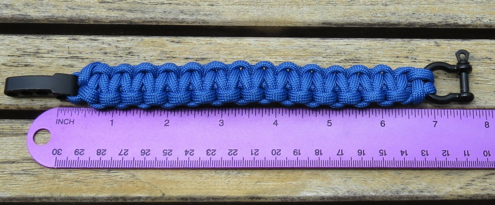 Paracord Survival Bracelet Blue Adjustable Shackle Handmade USA eBay