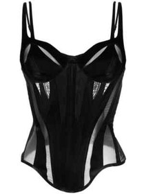 NEW AUTHENTIC MUGLER Black Cut-Out Illusion $2,800 Corset Bustier S bordelle