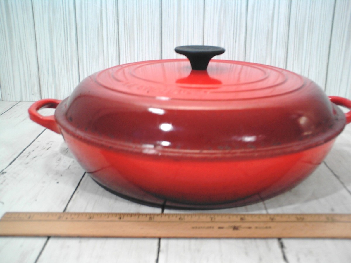 Le Creuset #30 Vintage Round Wide Dutch Oven Red | eBay
