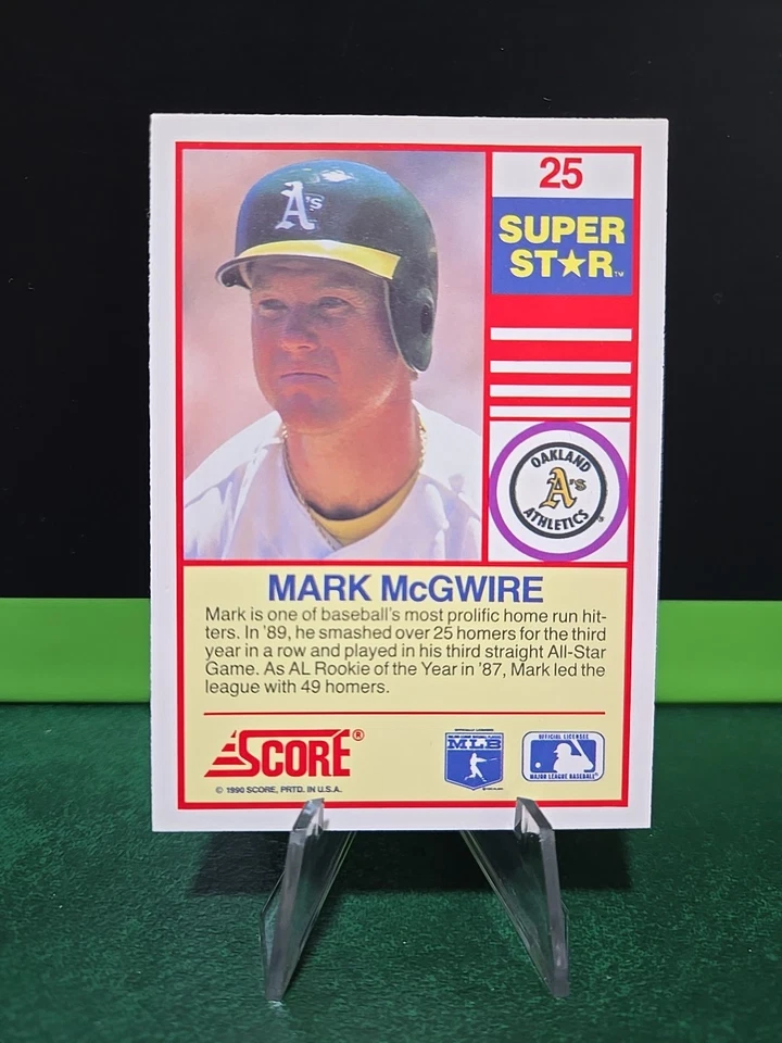 Mark McGwire - 1990 Score Superstars - #25 - Image 2 of 2