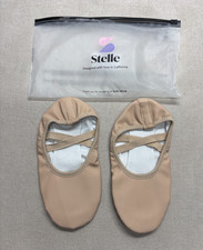 STELLE Girls Dance Shoes Slippers for Kids Ballet Nude Beige Size 3 ML New