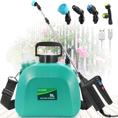 Pressure Sprayer 5L Garten Sprüher elektrische Akku mit 4 Nozzles