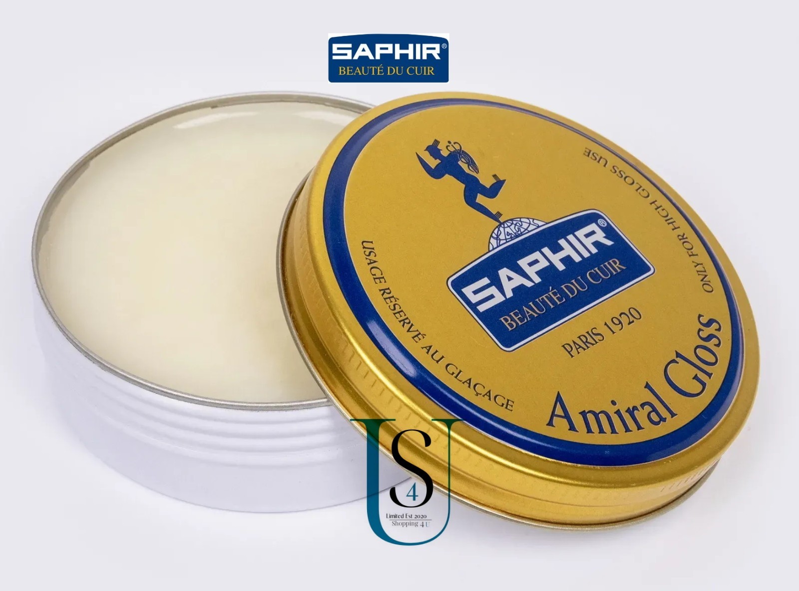 Saphir Beaute Du Cuir Amiral Gloss Mirror & Shine Wax Shoes Boot Polish Neutral
