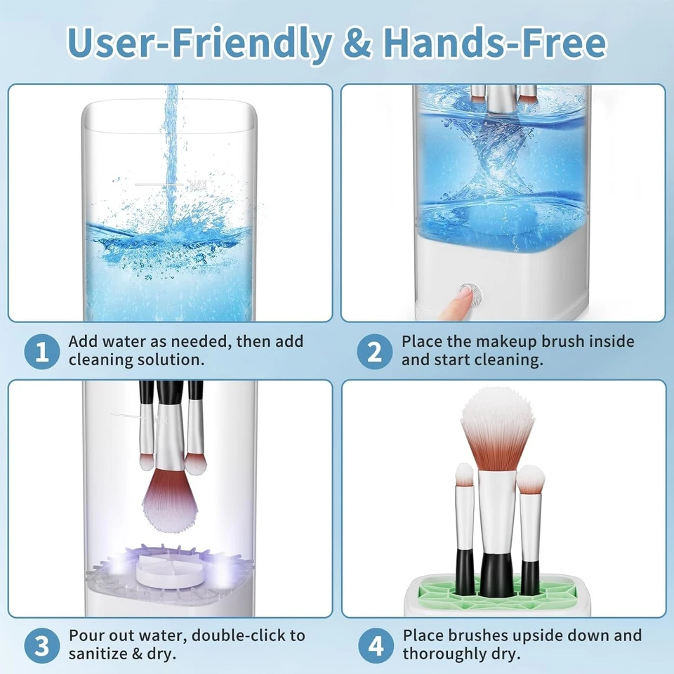 Máquina limpiadora de brochas de maquillaje eléctrica 9000 RPM máquina de limpieza de brochas de maquillaje Foto 2 de 4