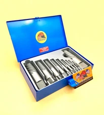 10 Pc Spiral Screw Extractor Set Spiral Easy Out Set Drill Hog Lifetime Warranty