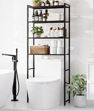 4-Tier Over The Toilet Storage Rack, Bathroom Organizer with One-Piece Metal ...