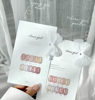 DVOK Clean Girl Syrup Gel Nail 10pc Set w/ Powder K-Beauty