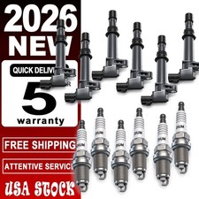 For 03-08 Honda Pilot V6 3.5L 6 Ignition Coil Pack and Spark Plugs UF242 NEW2026