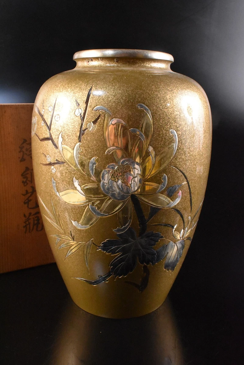 铜金色日本古董花瓶| eBay