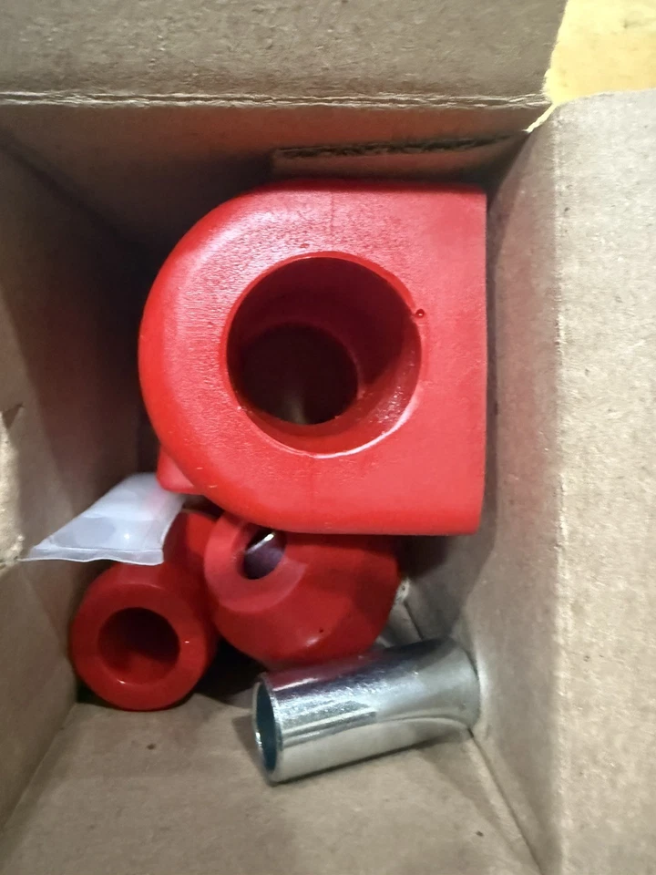 Bujes de barra estabilizadora delantera Prothane y eslabones extremos rojos para Jeep Wrangler 1997-2006 Foto 2 de 2