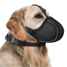 Dog Muzzle,Soft Nylon Muzzles Anti Biting Barking Chewing,Breathable Reflecti...