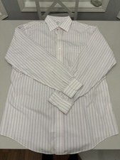 Brooks Brothers Regent White Blue Red Non-Iron Supima Cotton Dress Shirt 16.5 35