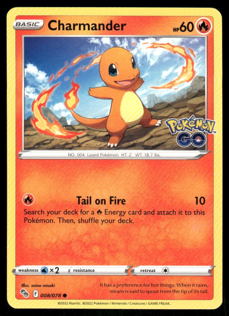 Charmander 008/078 - Pokemon GO - Common NM