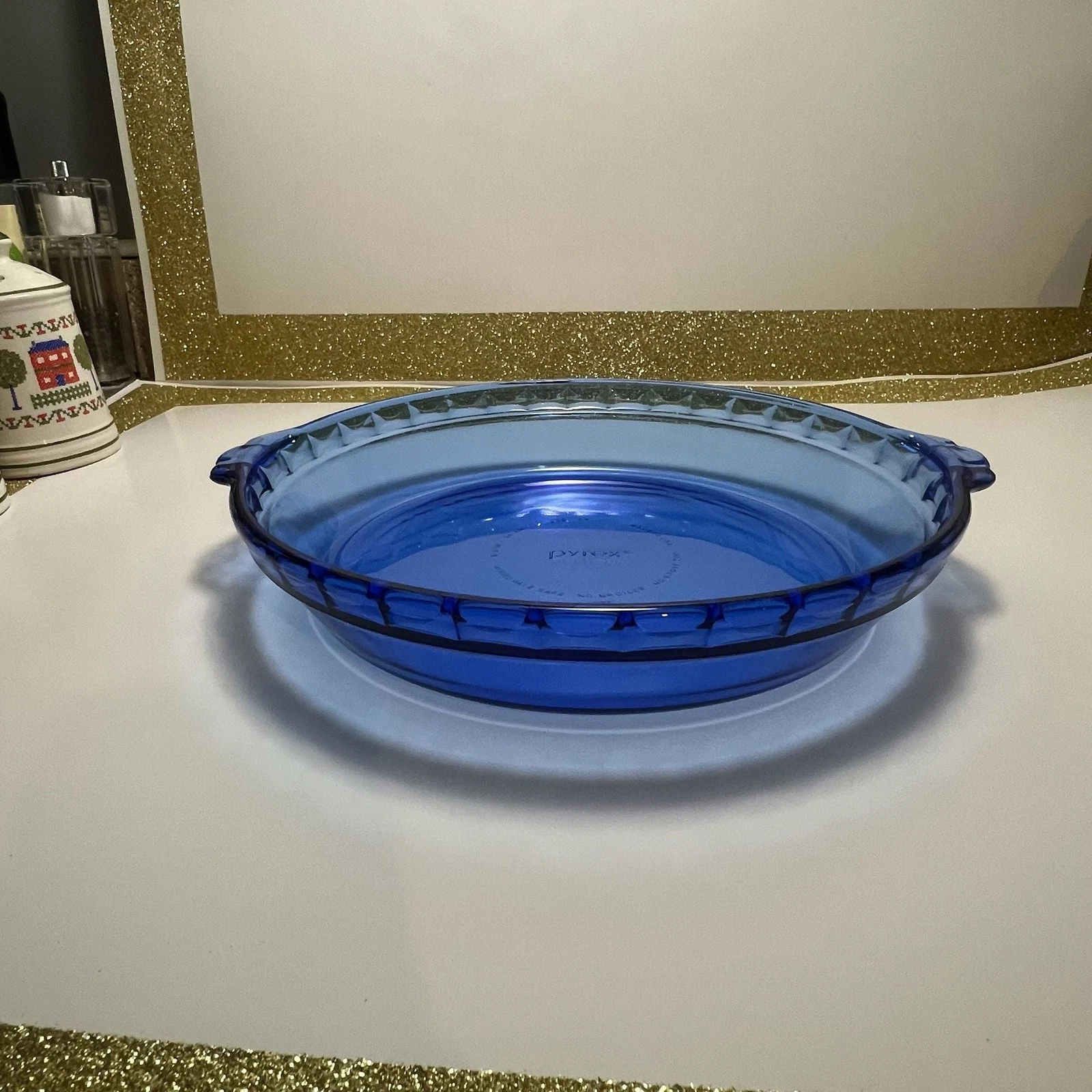 Vintage Pyrex Cobalt Blue 9.5 Inch Fluted Glass Pie Plate Pan #229 Made in USA