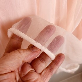 Vintage 1970s Babydoll Nightgown Lingerie Sz Small Nightie Peachy Pink Sheer