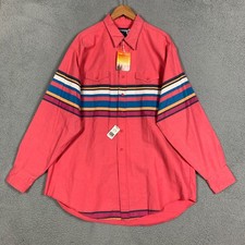 Vintage Wrangler Brushpopper Shirt Men's 18.5/37 Cowboy Striped VTG 80s 90s NWT