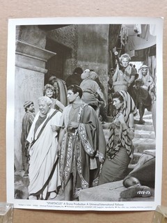 Charles Laughton with John Gavin original photo 1961 Spartacus Stanley Kubrick