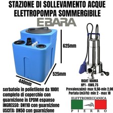 VASCA STAZIONE DI SOLLEVAMENTO ACQUE D-TANK 100E E POMPA EBARA RIGHT 75-100MA