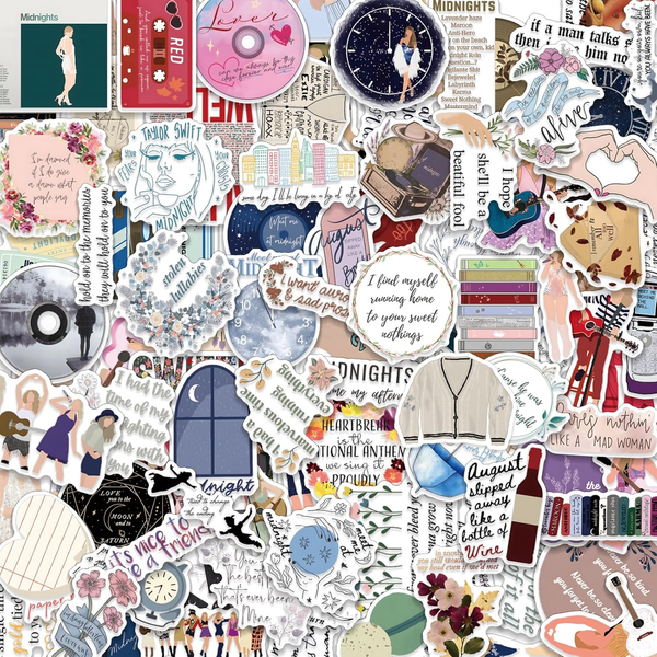 100 StüCk Sticker Aesthetic Set, Vinyl Coole Sticker Musik Y2K Pack Book Journal-image