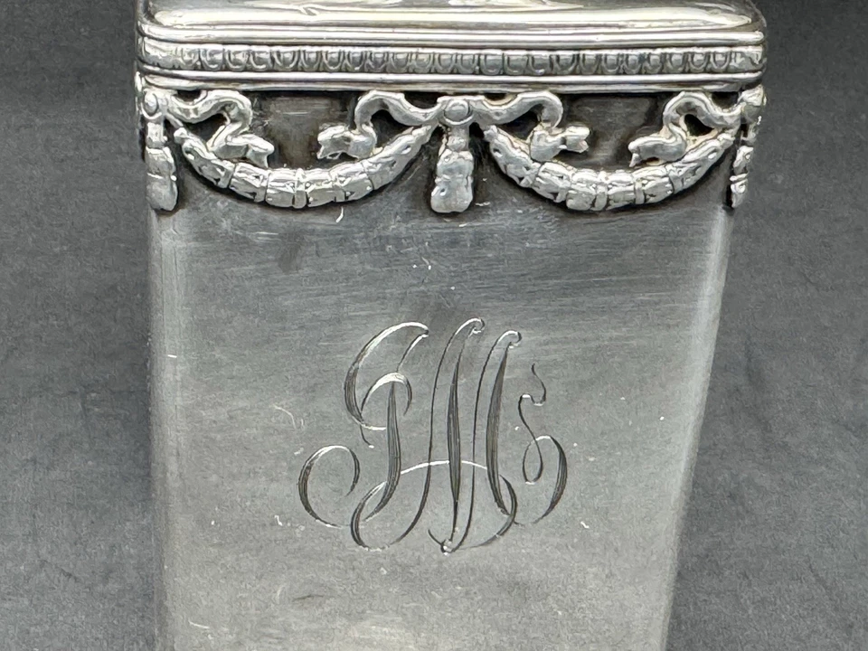 Antigua botella de tocador francesa de plata 950 hecha para Theodore B. Staar, 181 gramos Foto 2 de 4