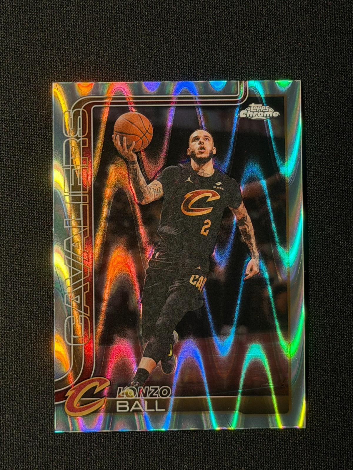 Lonzo Ball 2025-26 Topps Chrome Update RayWave Refractor #119 Cavaliers