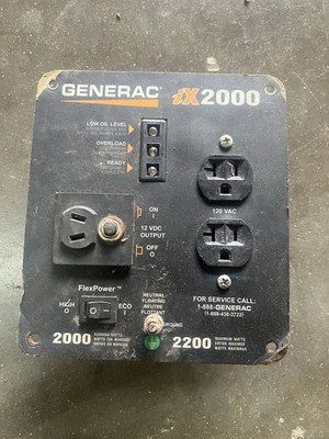 Generac iX2000 Generator Control Panel FlexPower Switch 120 VAC Outlets