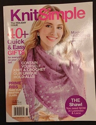 Knit Simple Knitting Magazine HOLIDAY 2018 40+ Quick and Easy Gifts, Unicorns