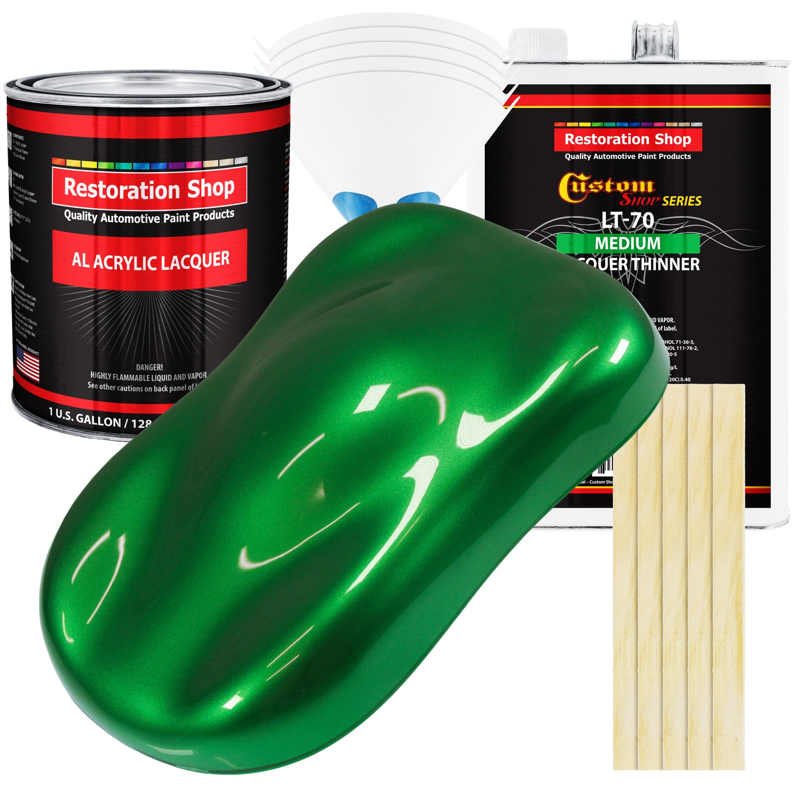 Gasser Green Metallic Acrylic Lacquer Gallon Auto Paint Kit, Medium Thinner