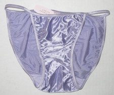 NEW Vintage Victoria's Secret Second Skin Satin String Bikini Panties Size S