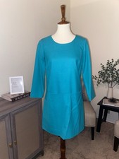 J Crew Factory Shift Dress Teal Size 2 Fits XS