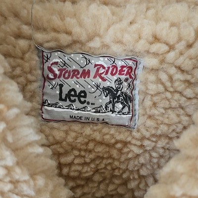 VTG Lee Men's Beige Sherpa Lined Western Jacket Button-Front Point Collar 44